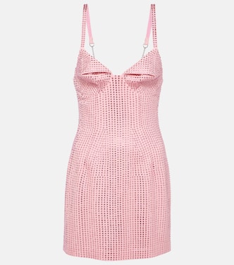 Hotfix crystal-embellished bustier minidress | Area