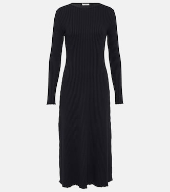 Ribbed-knit cotton-blend midi dress | Vince