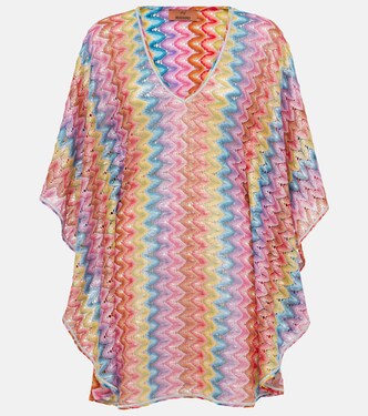 Caftano in lamé di misto cotone a zig-zag | Missoni
