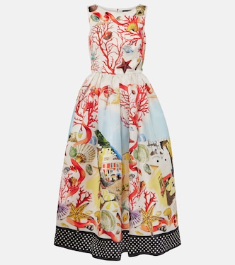 Vestido midi Capri de seda estampado | Dolce&Gabbana