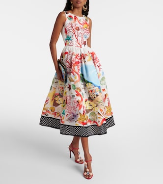 Vestido midi Capri de seda estampado | Dolce&Gabbana