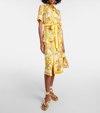 Majolica silk twill shirt dress | Dolce&Gabbana