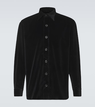 Hemdjacke aus Baumwollsamt | Rubinacci