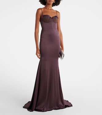 Robe longue en satin | Alex Perry