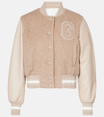 Leather-trimmed alpaca-blend varsity jacket | Givenchy
