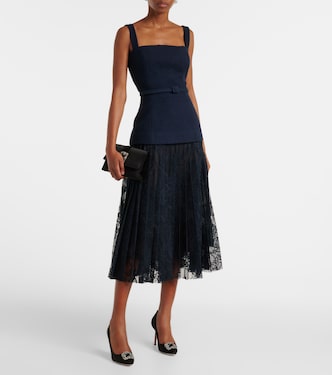 Midikleid aus Tweed und Guipure-Spitze | Oscar de la Renta