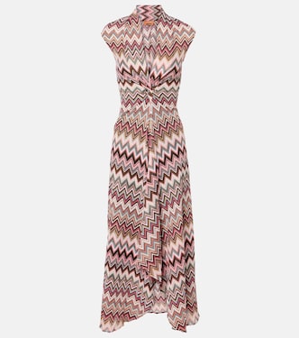 Zigzag lamé midi dress | Missoni