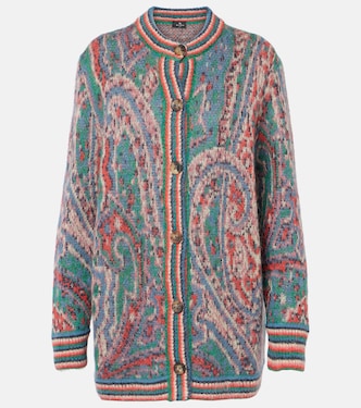Cardigan in jacquard di misto mohair | Etro