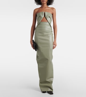 Prong cut-out coated denim gown | Rick Owens