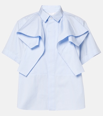 Camicia in popeline di cotone con volant | Sacai