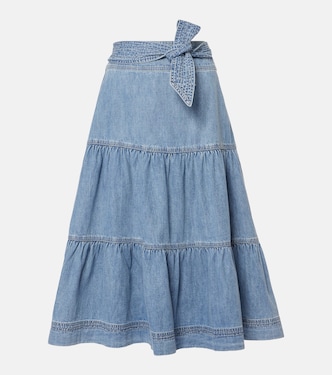 Gonna midi Armida in jeans a balze | Veronica Beard