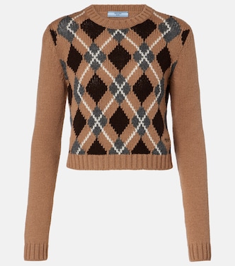 Pull en cachemire à motif Argyle | Prada