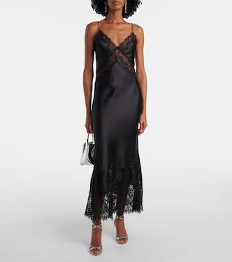 Slipdress Tamera aus Satin mit Spitze | Rebecca Vallance