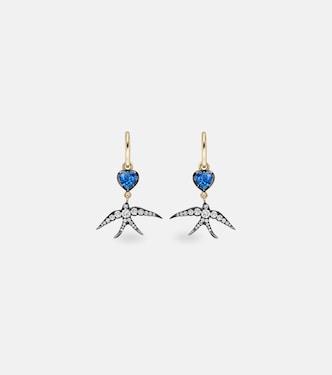 Hello Sailor 18kt gold drop earrings with sapphires and diamonds | Jessica McCormack