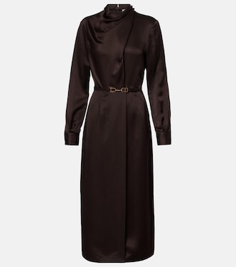 Abito midi Josef in seta con cintura | Gabriela Hearst