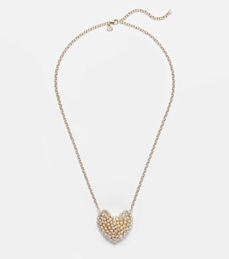 Heart Large 14kt gold pendant necklace with diamonds | Sydney Evan