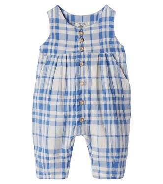 Baby Morera checked cotton and linen jumpsuit | 1 + in the Family