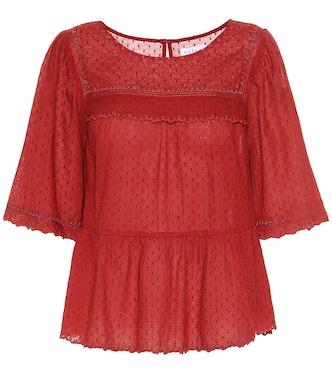 Blouse Raina brodée en coton à fil coupé | Velvet