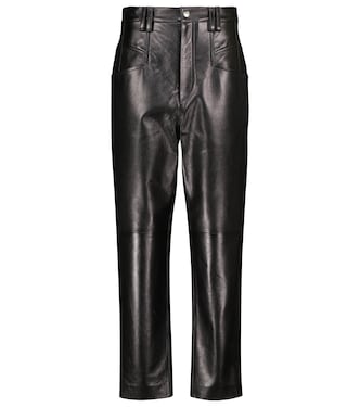 High-Rise-Hose Dipadelac aus Leder | Isabel Marant