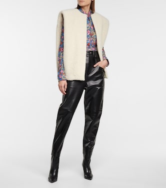 High-Rise-Hose Dipadelac aus Leder | Isabel Marant