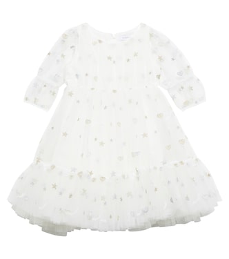 Embroidered tulle dress | Monnalisa