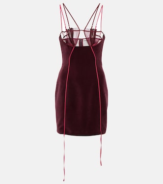 Cutout velvet and mesh minidress | Nensi Dojaka