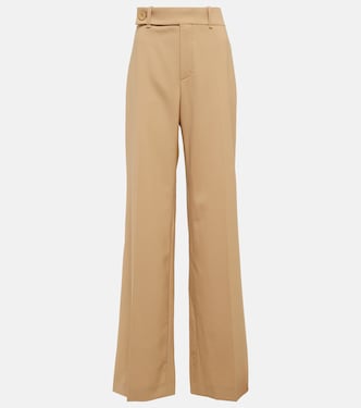 Pantalon droit à taille mi-haute en laine mélangée | Chloé