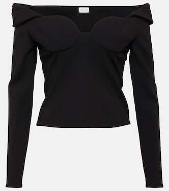Top in misto lana con scollo bardot | Magda Butrym