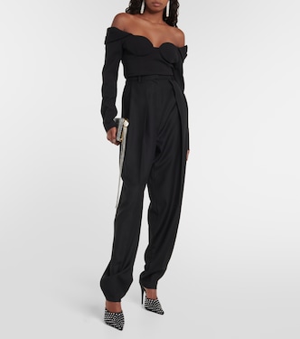 Off-Shoulder-Top aus einem Wollgemisch | Magda Butrym