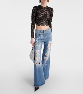 Jeans a gamba larga e vita alta | Rabanne