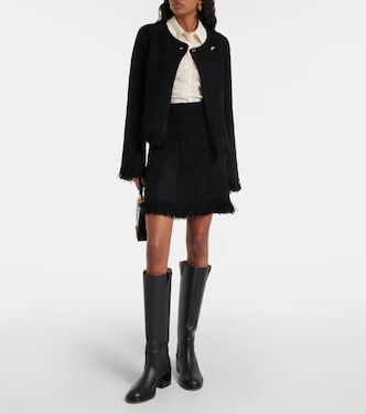 Minifalda de mezcla de lana con flecos | Chloé