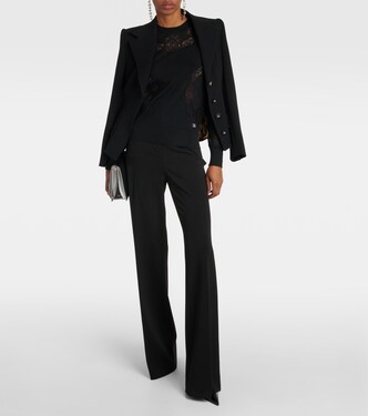 Jersey en mezcla de cachemir con encaje | Dolce&Gabbana