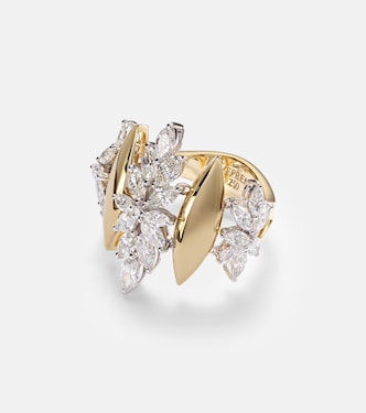 Anello Golden Strada in oro giallo e bianco 18kt con diamanti | Yeprem