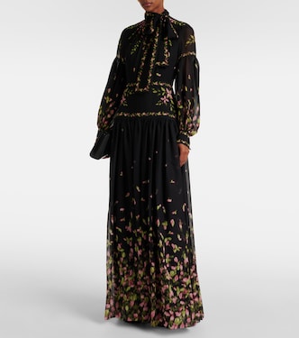 Vestido de fiesta de gasa de seda floral | Erdem
