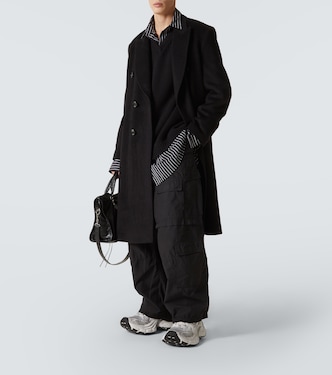 Layered wool and cotton poplin sweater | Balenciaga