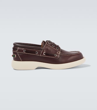 Segelschuhe Web Stripe aus Leder | Gucci
