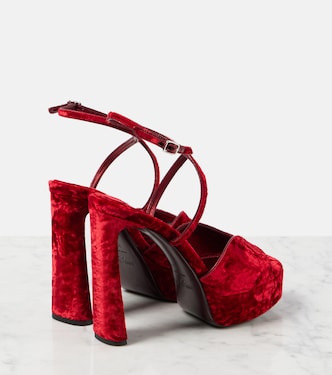 Karli 125 velvet platform sandals | Jimmy Choo