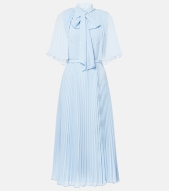 Caped chiffon midi dress | Self-Portrait