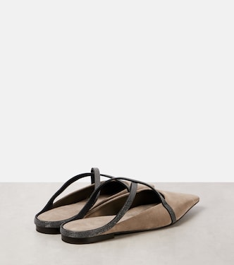 Mules de ante con cuentas Monili | Brunello Cucinelli