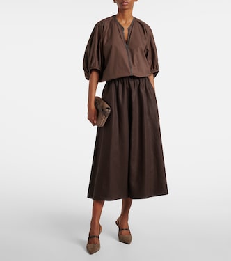 Gonna midi in lino | Brunello Cucinelli