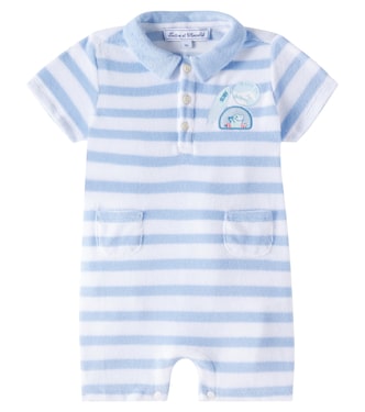 Baby striped cotton-blend terry playsuit | Tartine et Chocolat