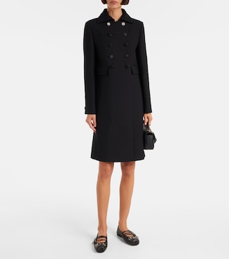 Double G double-breasted wool coat | Gucci