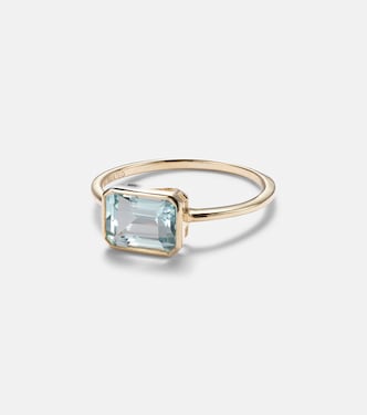 14kt gold ring with blue topaz | Mateo