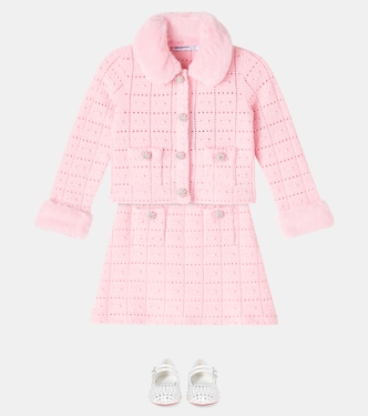 Verzierter Cardigan mit Faux Fur | Self-Portrait Kids