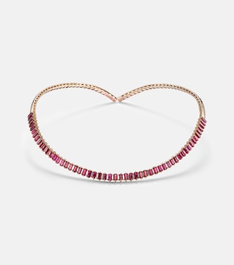 18kt rose gold choker with rubies and diamonds | Suzanne Kalan