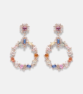 Pendientes de oro rosa de 18 ct con zafiro y diamantes | Suzanne Kalan