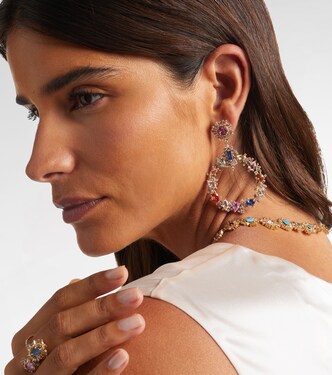 Pendientes de oro rosa de 18 ct con zafiro y diamantes | Suzanne Kalan