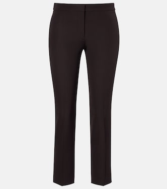 Mid-rise wool canvas crêpe straight pants | McQueen