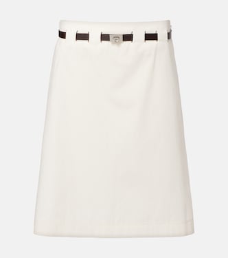 Belted cotton and silk miniskirt | Ferragamo