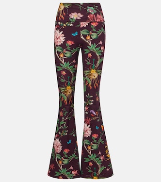 Meditation floral cotton-blend flared pants  | La DoubleJ